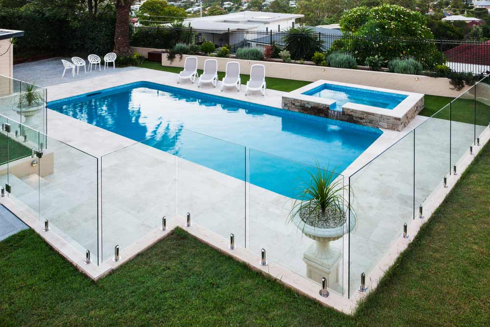 Swimming Pool With Square Spa Pool